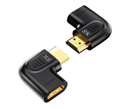 Kabel i złączka UNITEK Adapter kątowy płaski 8K HDMI 90 i 270 stopni A1047ABK03